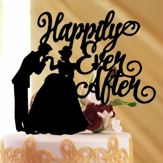 ウエディング ケーキトッパー アクリル （ Happy ever after ） | ウェディングケーキ 装飾 結婚式 二次会 ウェディング ブライダル